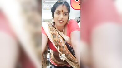 Gouthami reddy manthena removing Hot Saree blue bra & showing nude milky boobs