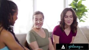 GIRLSWAY Brunette Besties Welcome New Neighbor Kira Noir The Way They Know Best! PASSIONATE 3 WAY - 3, 3 way, besties