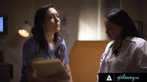 GIRLSWAY – Doctor Vicki Chase KNOWS How To Keep Nurse Sinn Sage’s Mouth Busy From Telling Secrets - doctor, from, girlsway