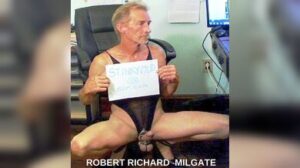 ROBERT RICHARD MILGATE A FREAK IN TAN PANTYHOSE AND HEELS - bodystocking, cbt, crossdress